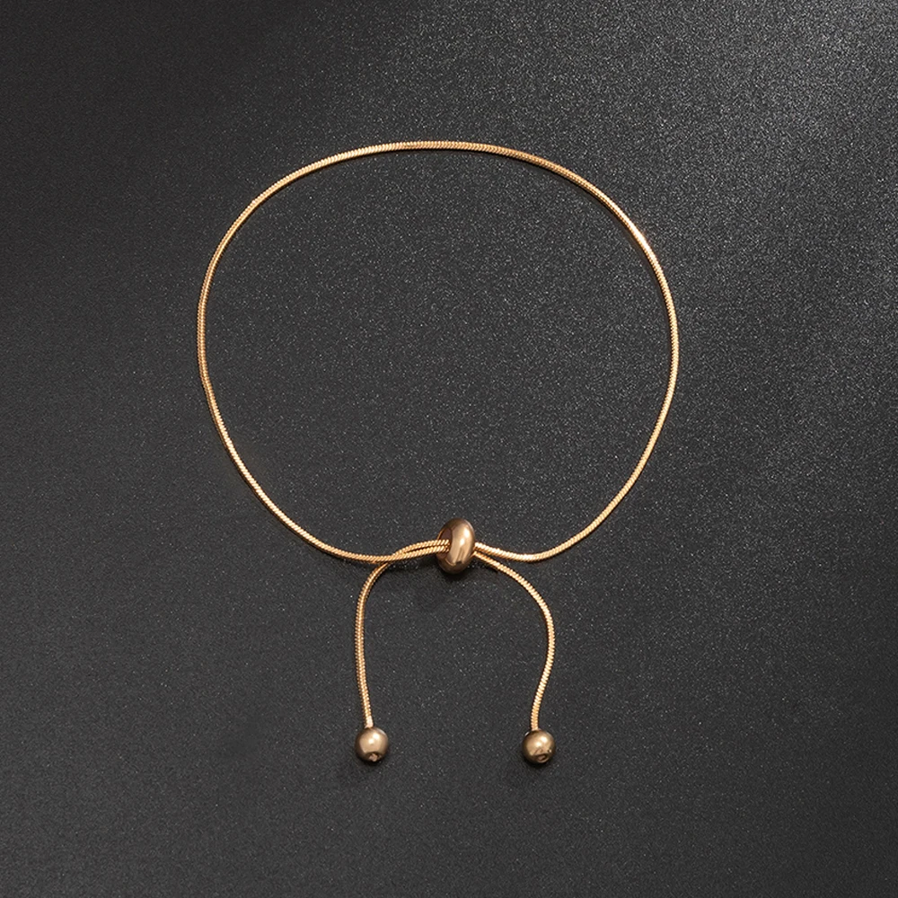 1PC Snake Copper Chain Choker Tassel Necklace for Women Girl Fine Link on Neck with Ball Pendant Temperament Party Jewelry Gifts