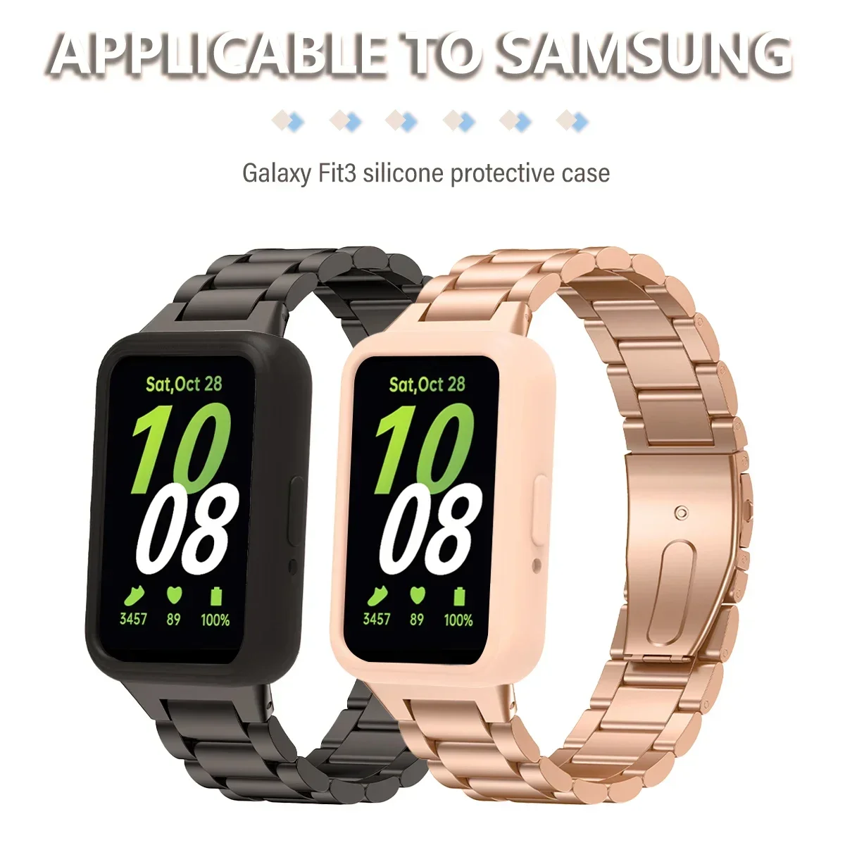 Soft Silicone Case for Samsung Galaxy Fit 3 Watch Candy Color Full Coverage Protective Cover for Galaxy Watch Fit 3 Accessories