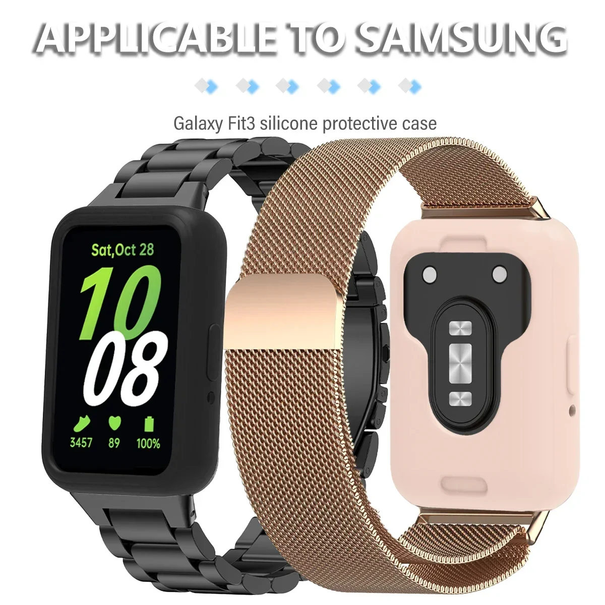 Soft Silicone Case for Samsung Galaxy Fit 3 Watch Candy Color Full Coverage Protective Cover for Galaxy Watch Fit 3 Accessories