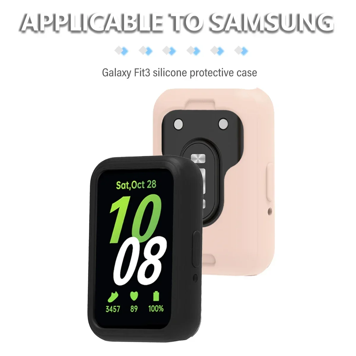 Soft Silicone Case for Samsung Galaxy Fit 3 Watch Candy Color Full Coverage Protective Cover for Galaxy Watch Fit 3 Accessories