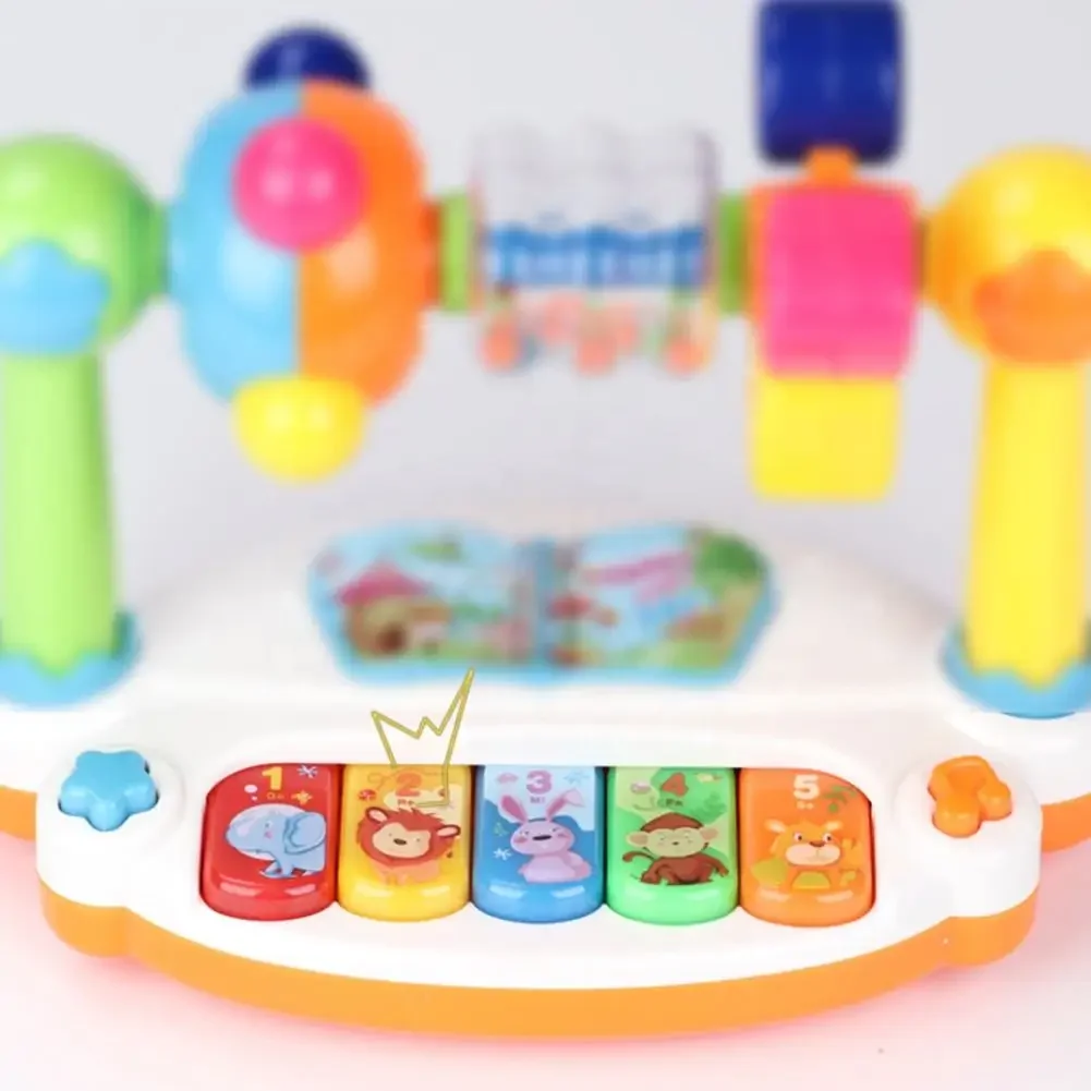 Kids Rotating Music Piano Keyboard with Light Sound Baby Piano Toys Musical Toys for Toddlers Early Educational Music Toy Gifts