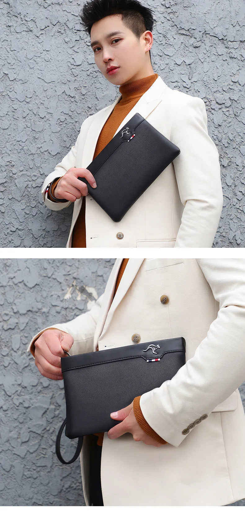 Luxury Brand Business Men Wallet Leather Man Clutch Bag Coins Pocket Purse Casual Envelope Long Wallets Luxury Handbag for Phone