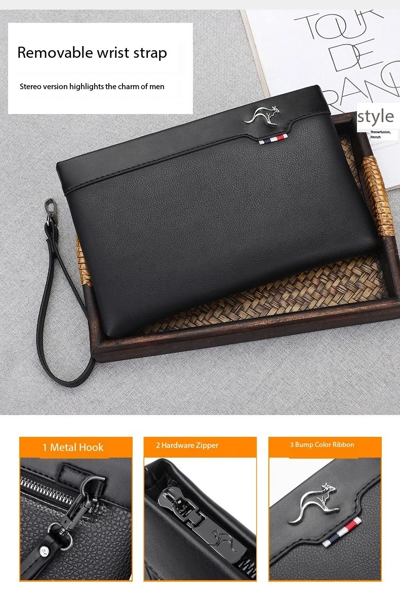 Luxury Brand Business Men Wallet Leather Man Clutch Bag Coins Pocket Purse Casual Envelope Long Wallets Luxury Handbag for Phone