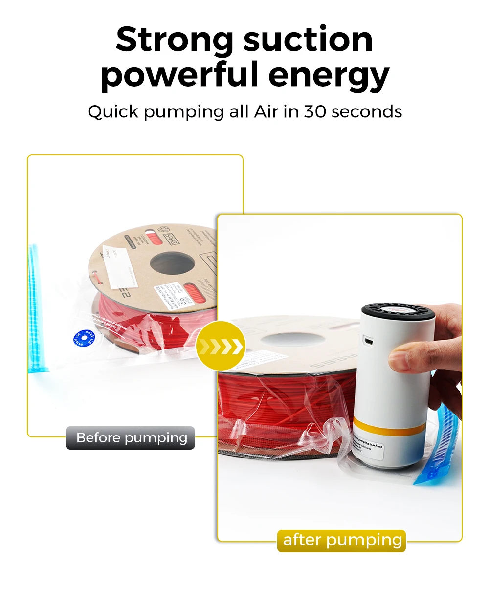 3D Printing Dry Filament Storage Bag 3D Filament Vacuum Bag for PLA/ABS/TPU Humidity Resistant Reel Bag 3D Printer Accessories