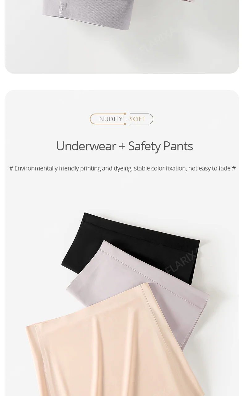 Flarixa Ice Silk Safety Shorts Double Layer Invisible Under Skirt Panties Seamless Boyshorts Women Underwear Anti Friction Pants