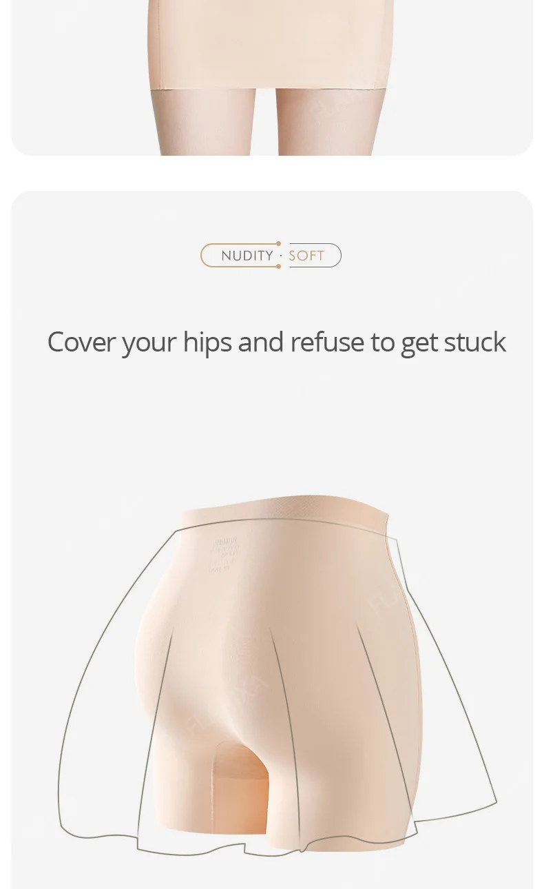 Flarixa Ice Silk Safety Shorts Double Layer Invisible Under Skirt Panties Seamless Boyshorts Women Underwear Anti Friction Pants