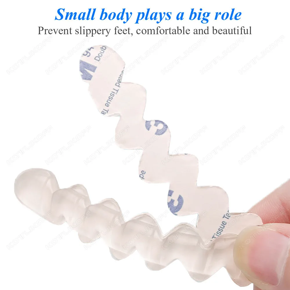Silicone Pads for Women's Shoes Non-slip Inserts Self-adhesive Forefoot Heel Gel Insoles for Heels Sandals Anti-Slip Foot Pad
