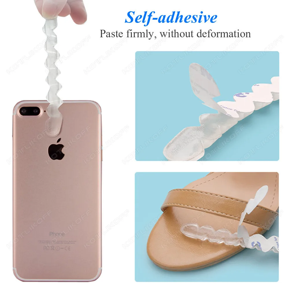 Silicone Pads for Women's Shoes Non-slip Inserts Self-adhesive Forefoot Heel Gel Insoles for Heels Sandals Anti-Slip Foot Pad