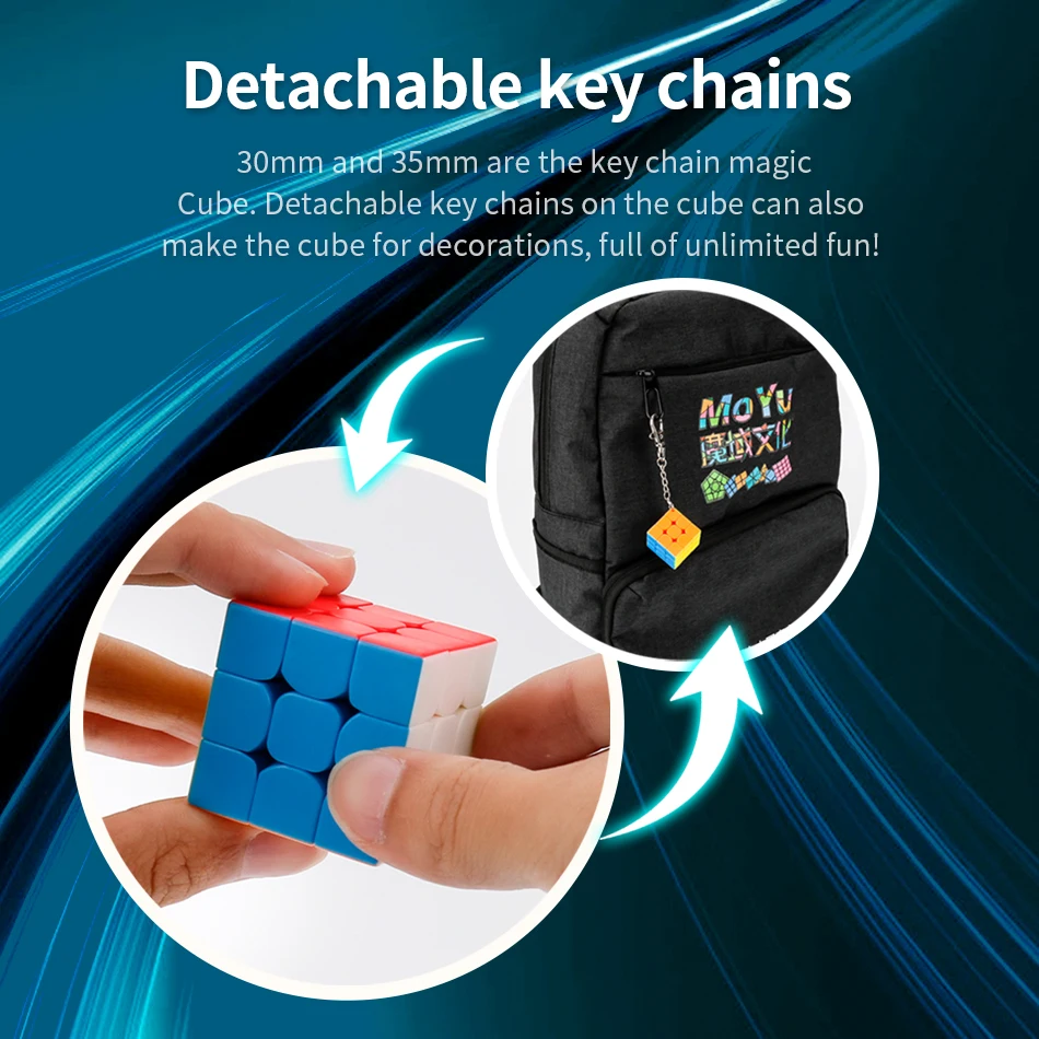Sengso Key Chain 3x3 Mini Magic Cube 3x3 Bread Magic Tower KeyChain Backpack Decoration Cubo Magico Puzzle Toy Children Gift