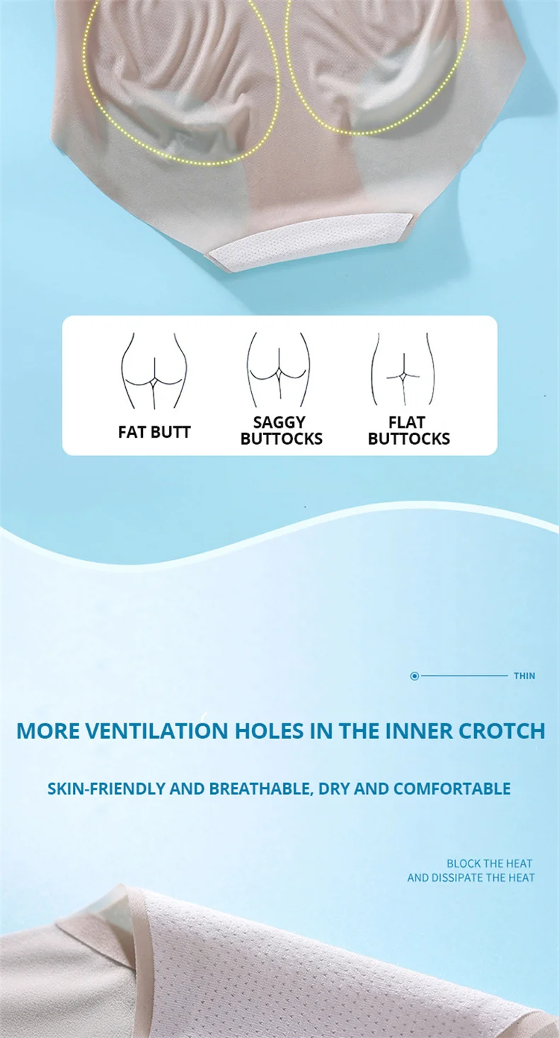 Flarixa Ultra Thin Ice Silk Panties Seamless High Waist Briefs for Women Tummy Control Underwear Shaping Pants Female Lingerie