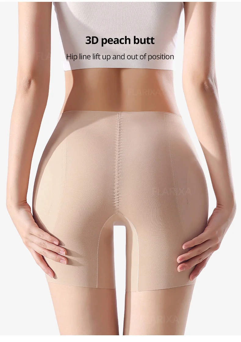Flarixa Padded High Waist Shorts Butt Enhancer Shaper Buttock Lifting Panties Tummy Control Body Shaper With Butt Pads Shapewear