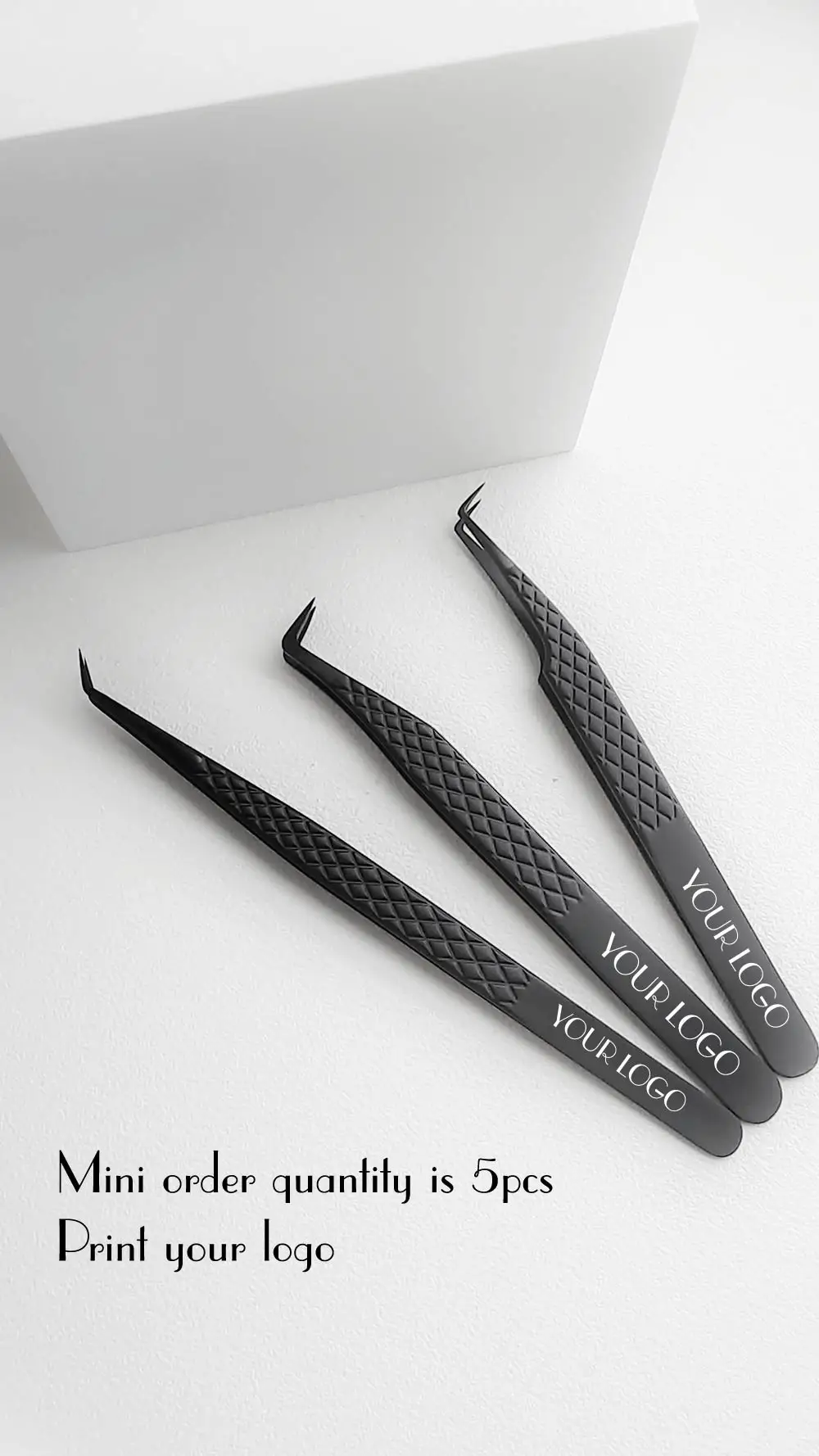 Fiber Tip False Lash Tweezers For Eyelash Extensions Black Tweezer Perfect Close Tip Of Tweezer For Eyelashes