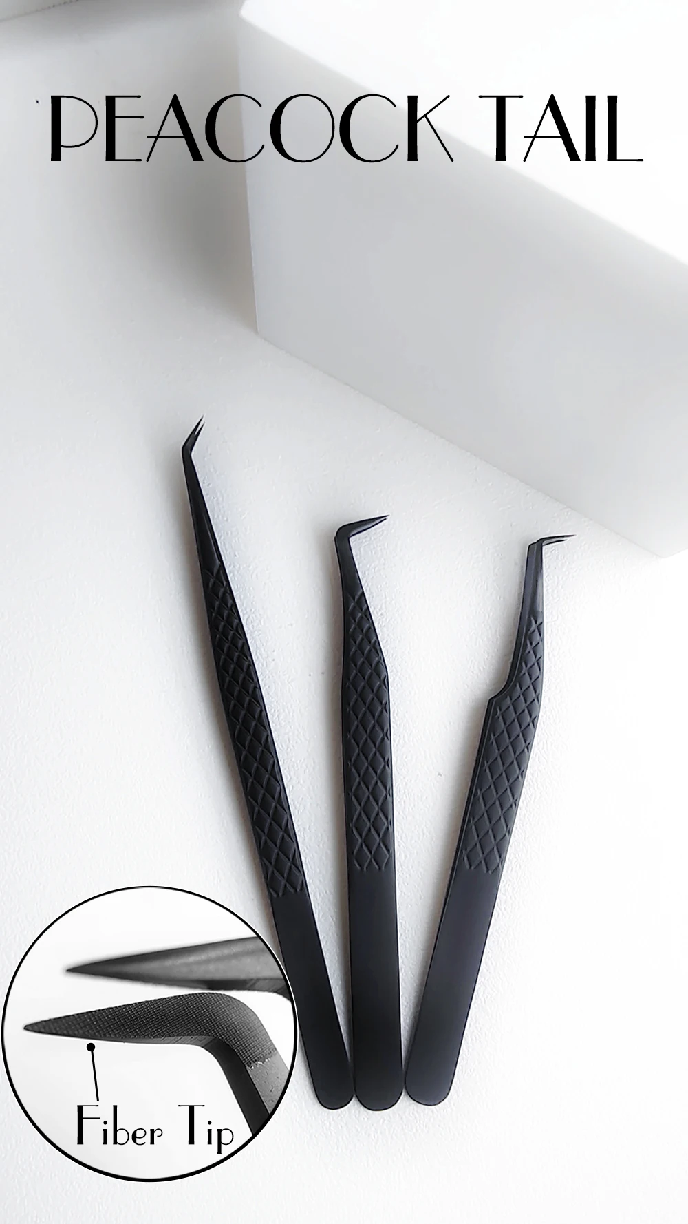 Fiber Tip False Lash Tweezers For Eyelash Extensions Black Tweezer Perfect Close Tip Of Tweezer For Eyelashes