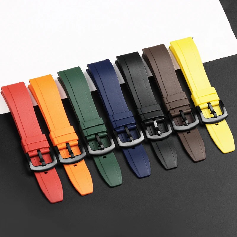 Premium Grade Vulcanized FKM Rubber Watch Strap for Seiko for Rolex 20mm 22mm 24mm Quick Release Watchbands Rubber Strap Tropic