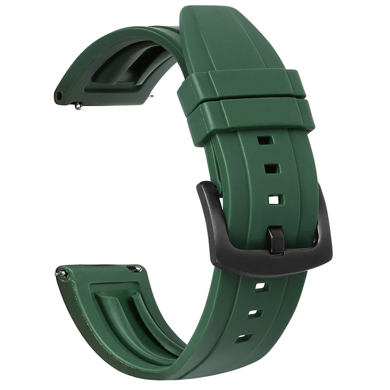 Premium Grade Vulcanized FKM Rubber Watch Strap for Seiko for Rolex 20mm 22mm 24mm Quick Release Watchbands Rubber Strap Tropic