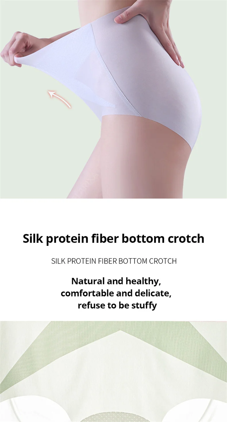 Flarixa Ice Silk Panties Women Ultra Thin High Waist Briefs Cross Belly Slimming Underwear Shaping Pants Female Lingerie
