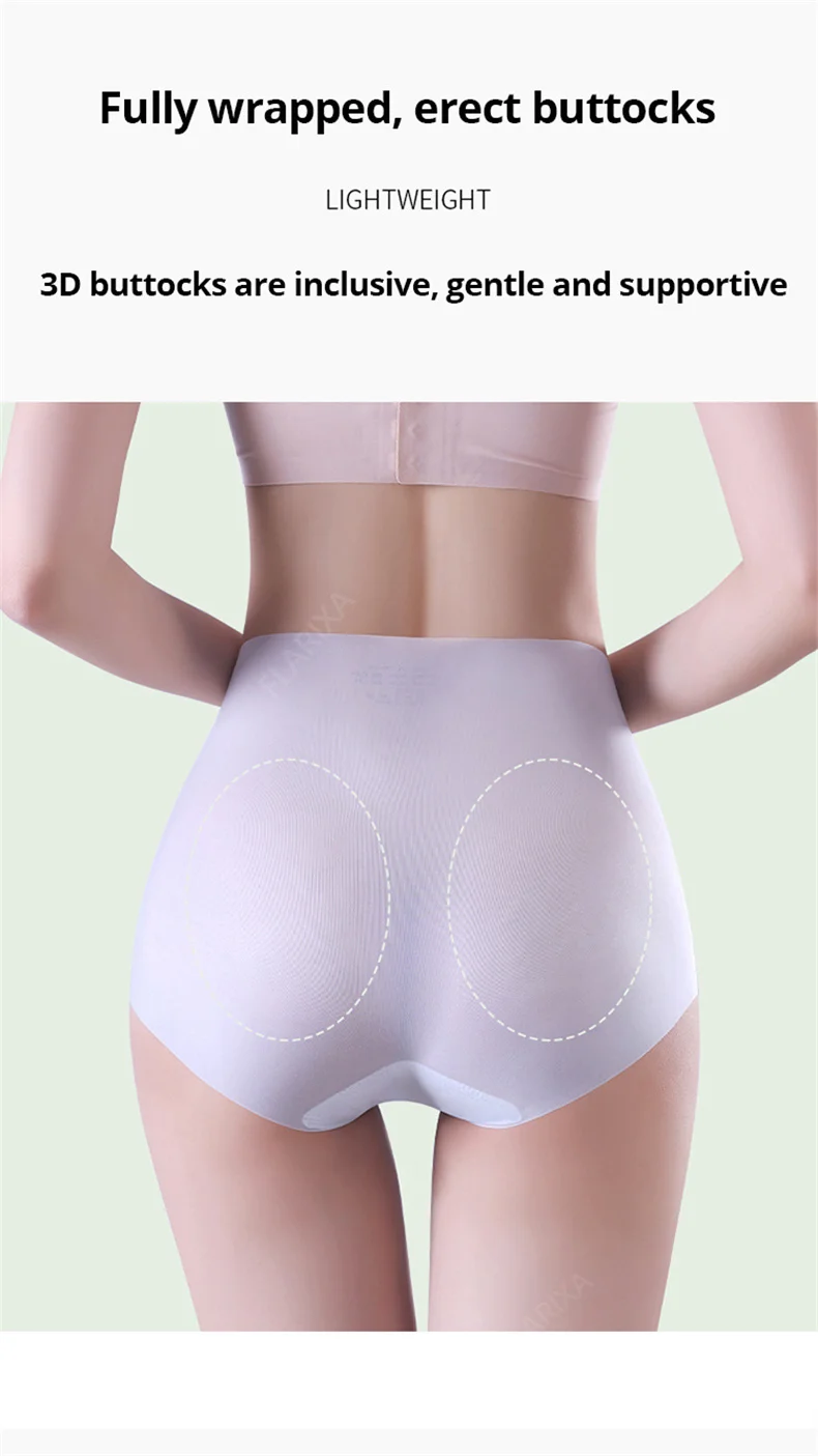 Flarixa Ice Silk Panties Women Ultra Thin High Waist Briefs Cross Belly Slimming Underwear Shaping Pants Female Lingerie