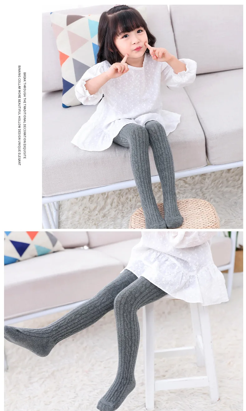 0 to 12 Yrs Combed Cotton Children's Tights Cable Knitted Girls Pantyhose High Quality Warm Tights Baby Girls Clothes