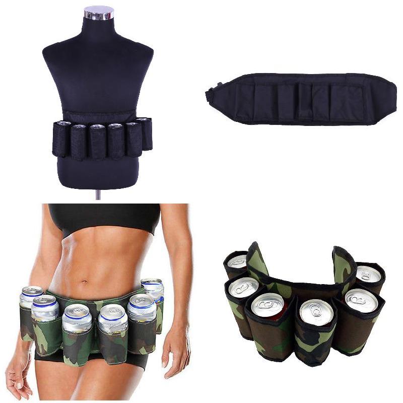 fashion Beer Holder Belt Portable 6 Pack Beer Wine Bottle Beverage Soda Can Drink Waist Bag Ideal for party camping Outdoor