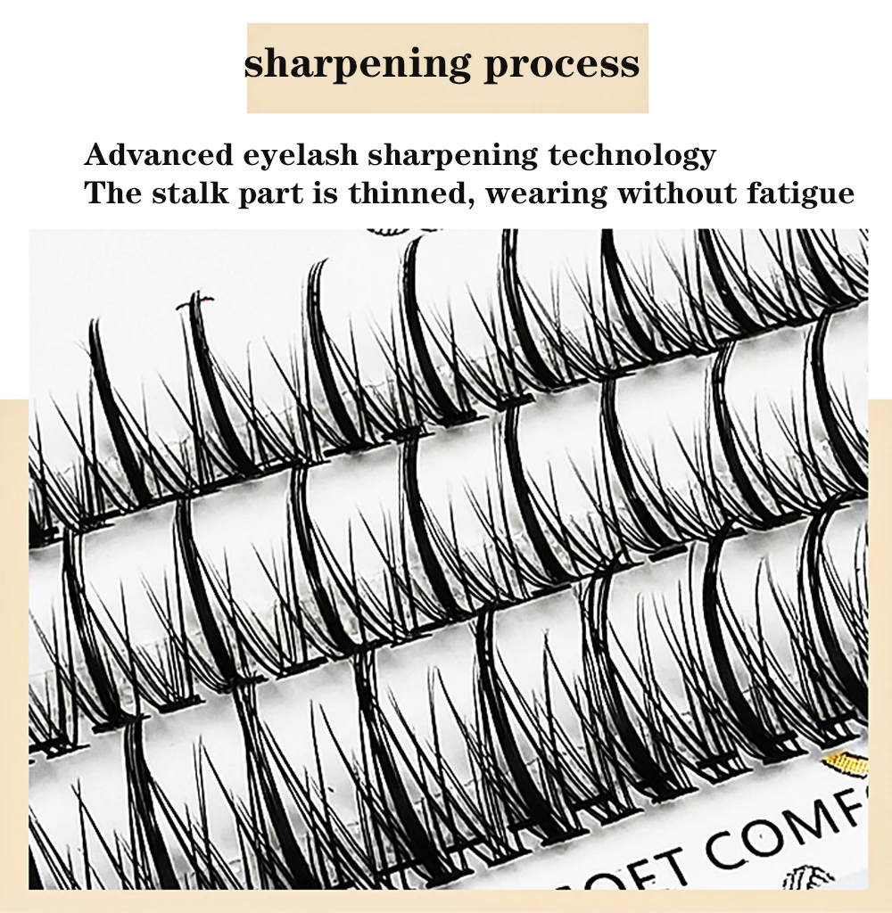 Anlinnet Dovetail+A-Type Individual Lashes Professional Makeup Mink Eyelash Bundles Natural 3D Russian Fluffy False Eyelashes