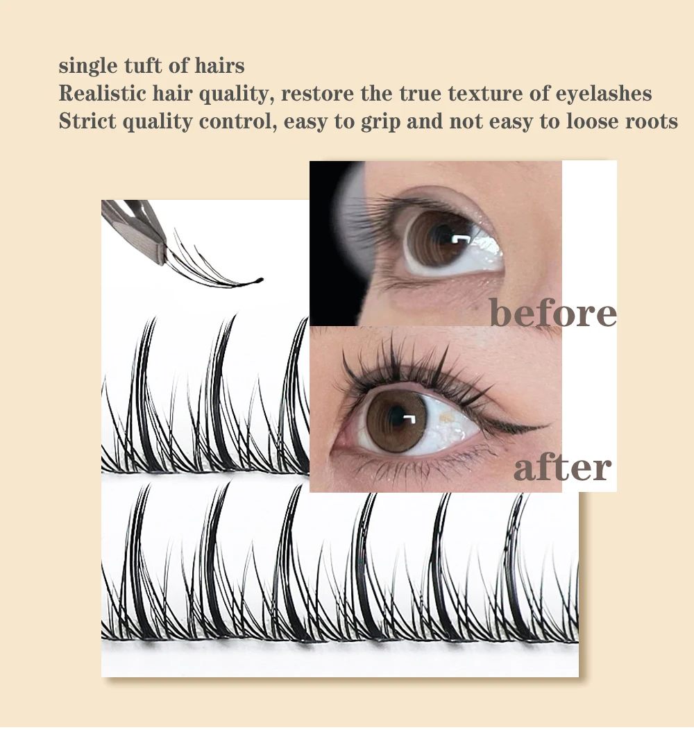 Anlinnet Dovetail+A-Type Individual Lashes Professional Makeup Mink Eyelash Bundles Natural 3D Russian Fluffy False Eyelashes