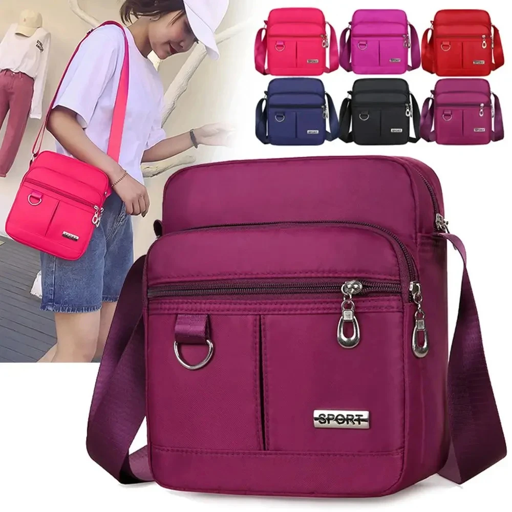 Casual Small Women's Shoulder Bag Multifunctional Coin Purse Wallet Nylon Waterproof Messenger Bag Mobile Phone Crossbody Bags