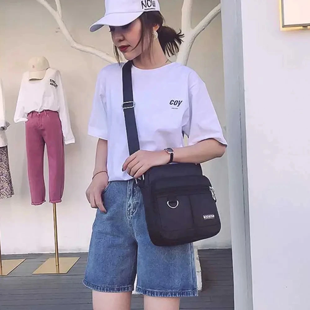 Casual Small Women's Shoulder Bag Multifunctional Coin Purse Wallet Nylon Waterproof Messenger Bag Mobile Phone Crossbody Bags