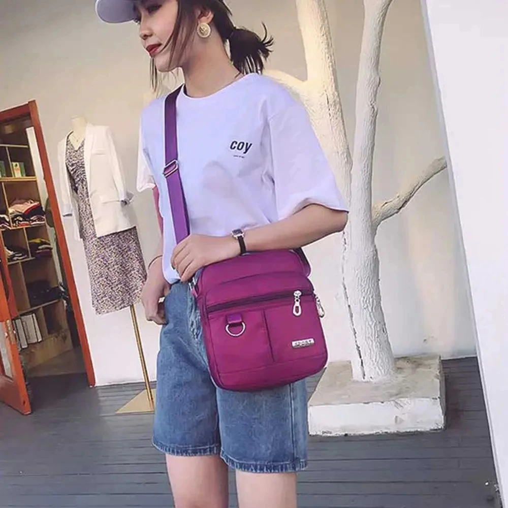 Casual Small Women's Shoulder Bag Multifunctional Coin Purse Wallet Nylon Waterproof Messenger Bag Mobile Phone Crossbody Bags