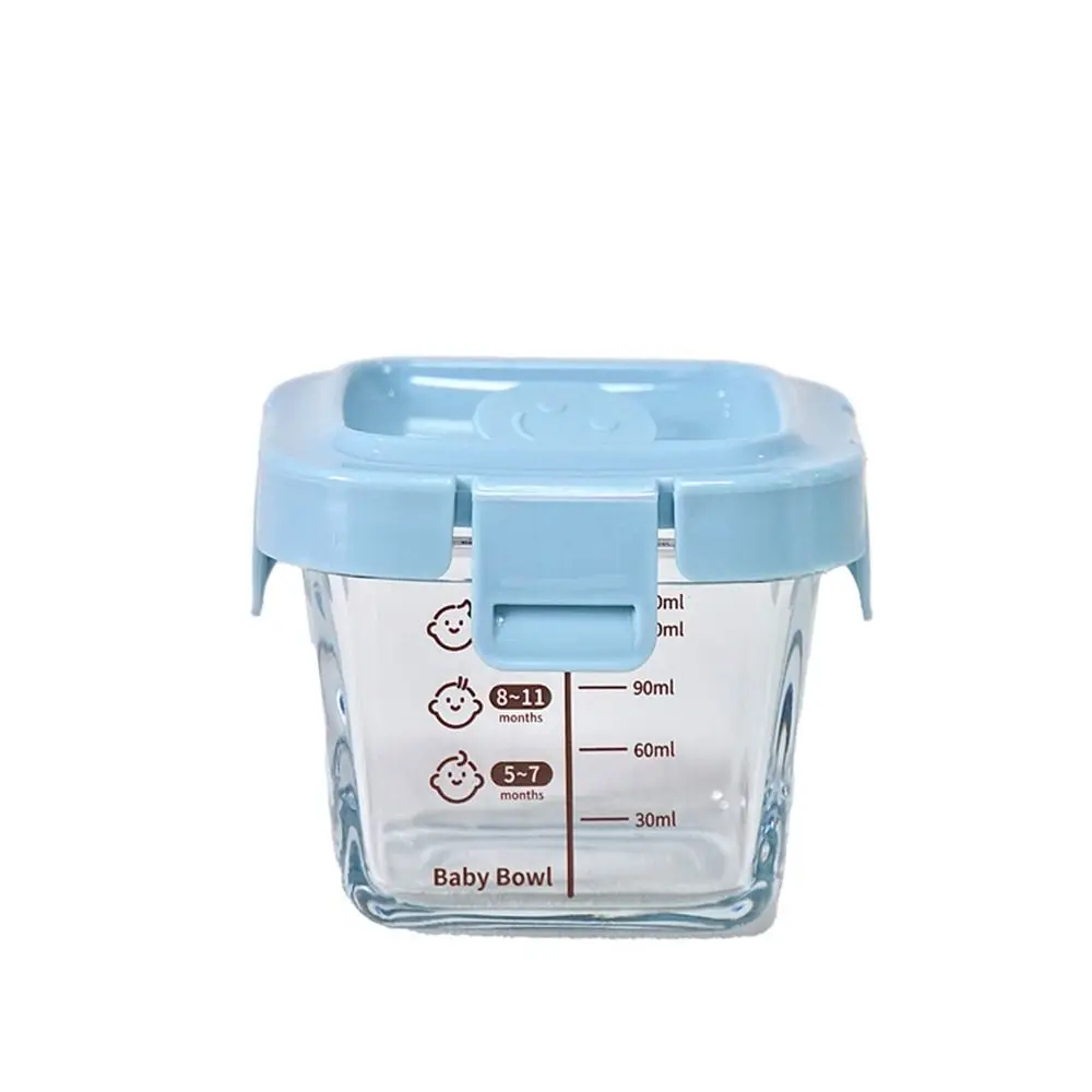 170ml Fashion Glass Food Storage Box Frozen Baby Food Glass Cup Simple Microwave Safe Baby Food Storage Jar for Little Ones