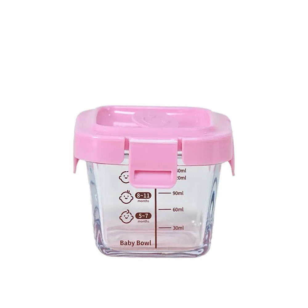 170ml Fashion Glass Food Storage Box Frozen Baby Food Glass Cup Simple Microwave Safe Baby Food Storage Jar for Little Ones