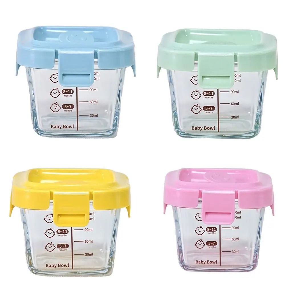 170ml Fashion Glass Food Storage Box Frozen Baby Food Glass Cup Simple Microwave Safe Baby Food Storage Jar for Little Ones