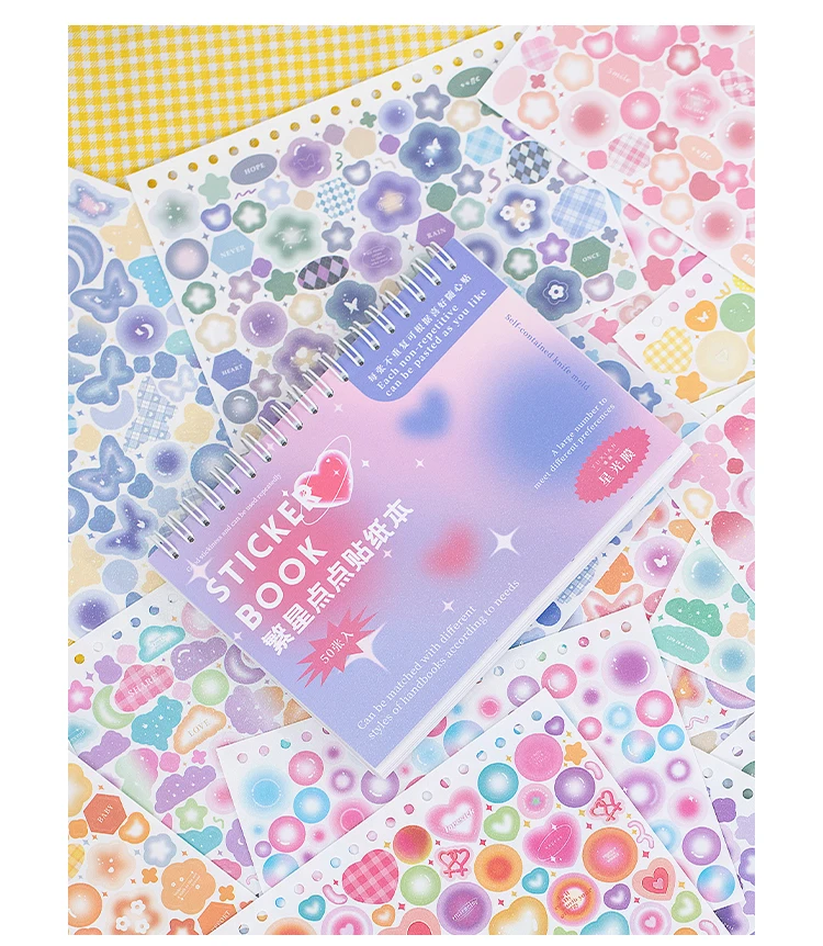 Mr. Paper 1 Style 50pcs/Book Copperplate Paper Coil Sticker Book Cartoon Pattern DIY Handbook Guka Decoration Material Collage