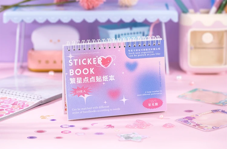 Mr. Paper 1 Style 50pcs/Book Copperplate Paper Coil Sticker Book Cartoon Pattern DIY Handbook Guka Decoration Material Collage