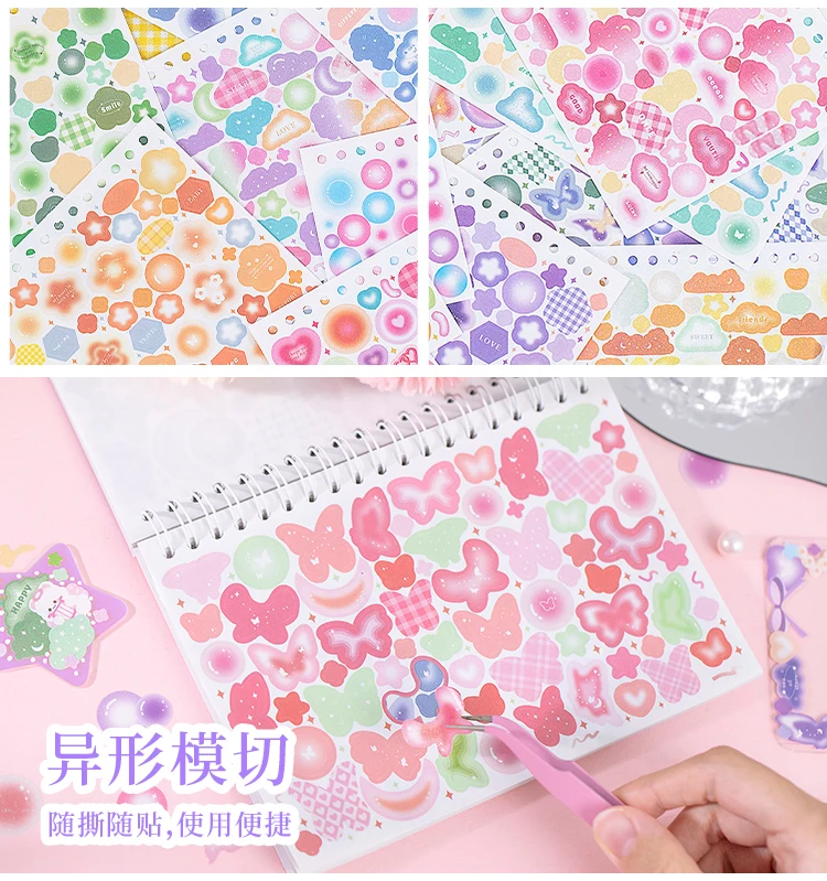 Mr. Paper 1 Style 50pcs/Book Copperplate Paper Coil Sticker Book Cartoon Pattern DIY Handbook Guka Decoration Material Collage