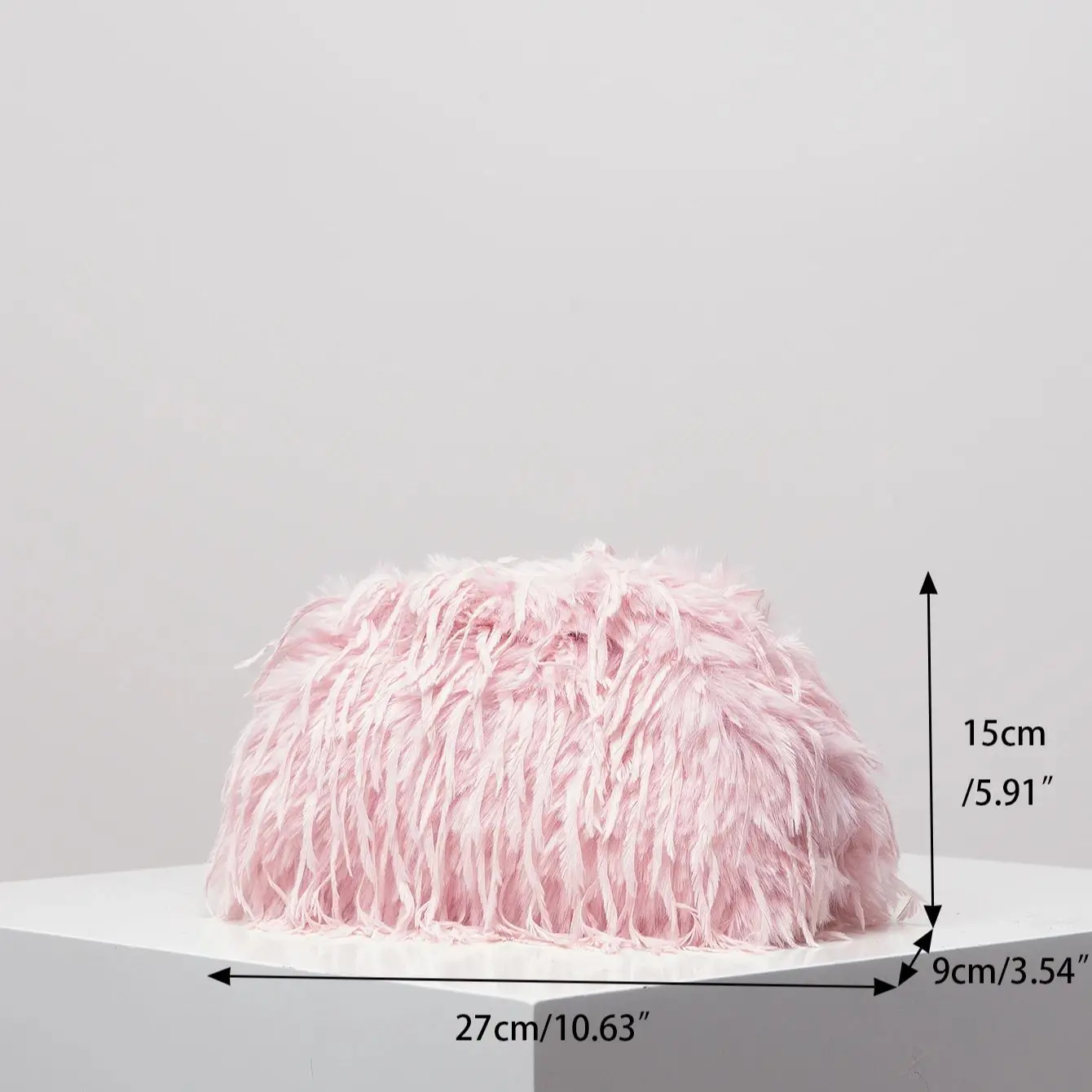 Dopamine-style clip bag, Y2K plush clutch bag, candy-colored women's purse, dinner dress clutch