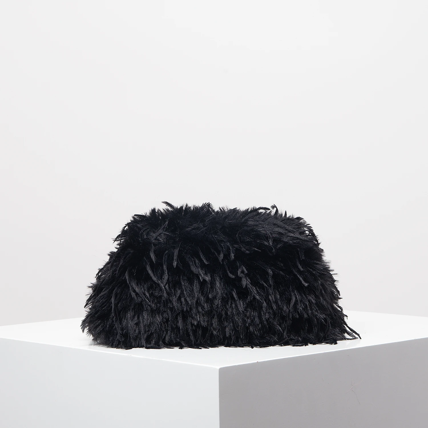 Dopamine-style clip bag, Y2K plush clutch bag, candy-colored women's purse, dinner dress clutch