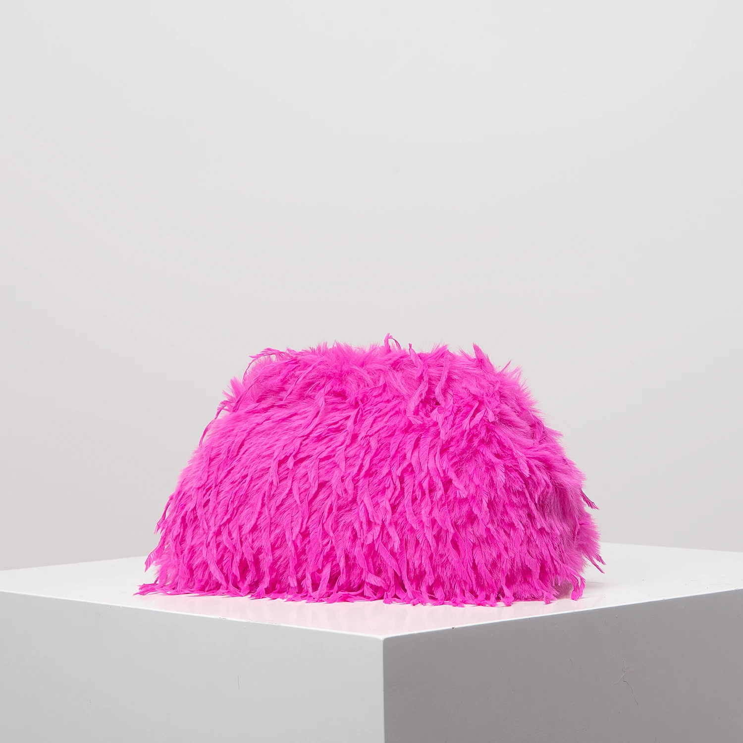 Dopamine-style clip bag, Y2K plush clutch bag, candy-colored women's purse, dinner dress clutch