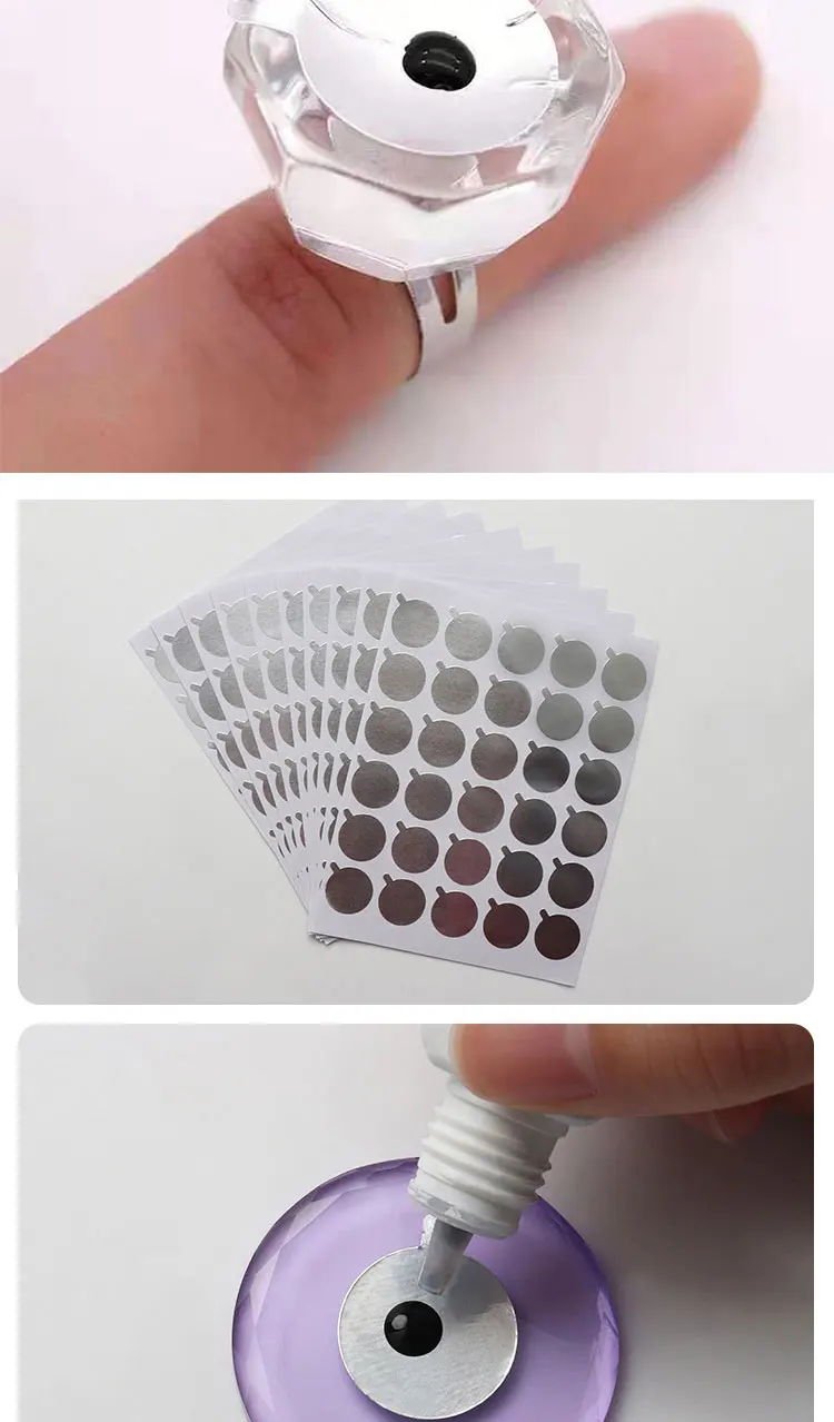 150Pcs Tin Foil Glue Pads Eyelash Extension Stickers Glue Holder Pallet Paper Lashes Stickers Beauty MakeupTool