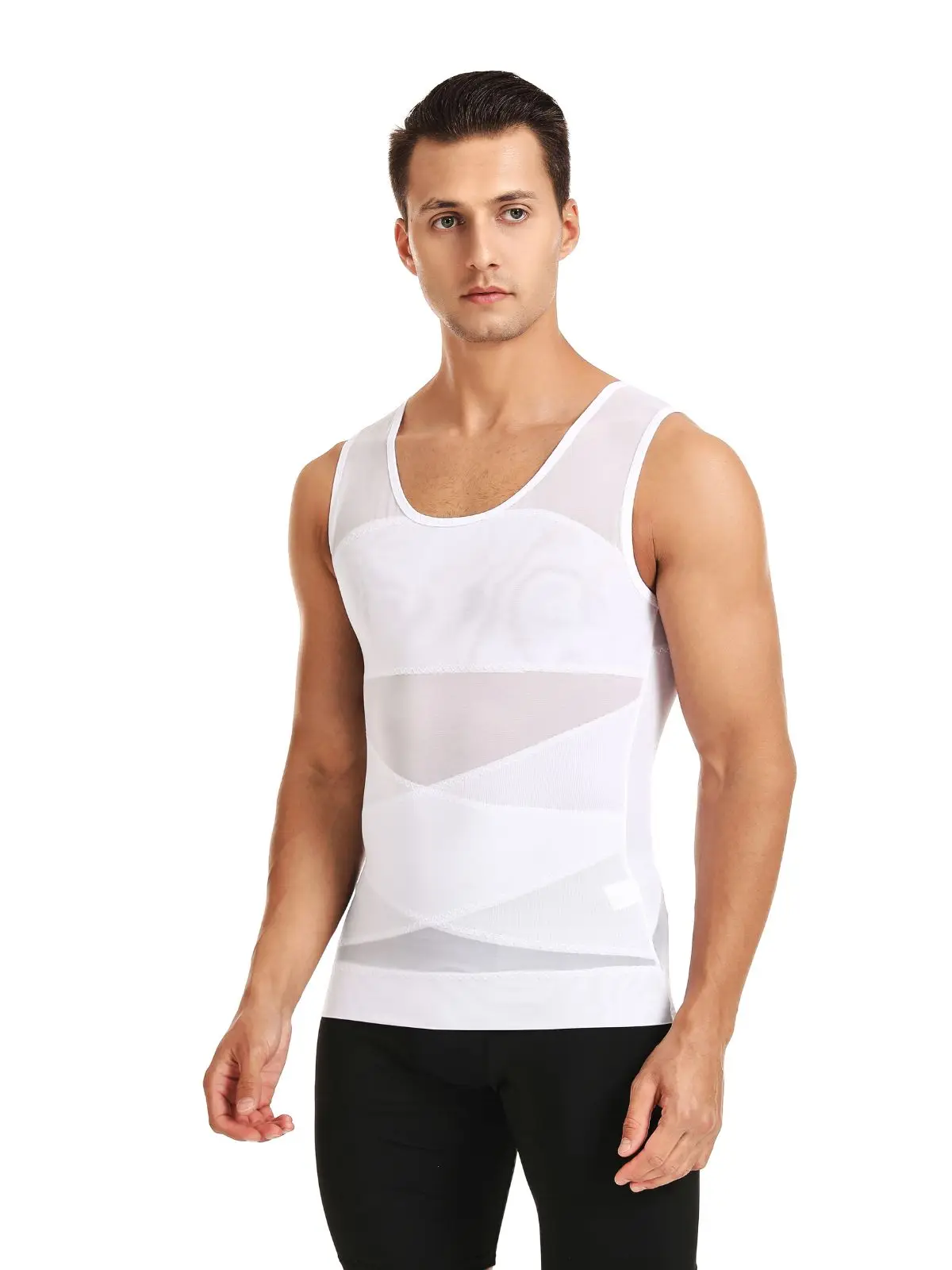 Men's Chest Compression Shirt to Hide Gynecomastia Moobs Slim Chest Slim Belly Tank Top for Summer