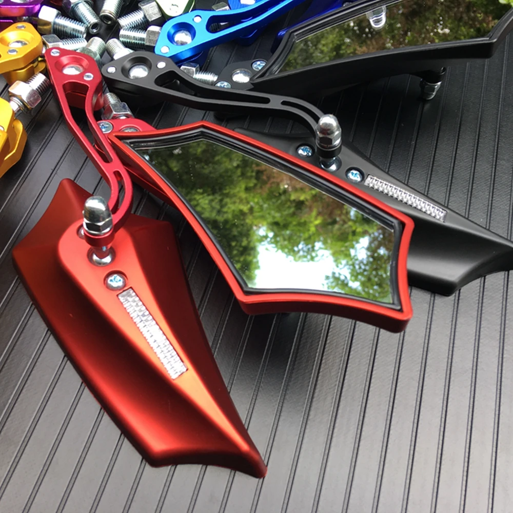 2Pcs Motorcycle Left Right Side 8MM 10MM RearView Mirrors With Changable Screws Universial for Yamaha Honda Kawasaki Suzuki