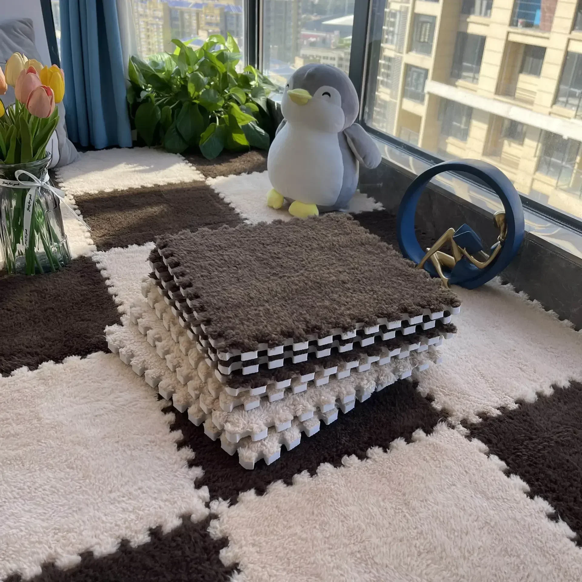 10/20Pcs Soft Plush Children's Mat Baby Play Mat Baby Toys Eva Foam Puzzle Carpet in Children's Room Keep Warm Playmat Floor Mat