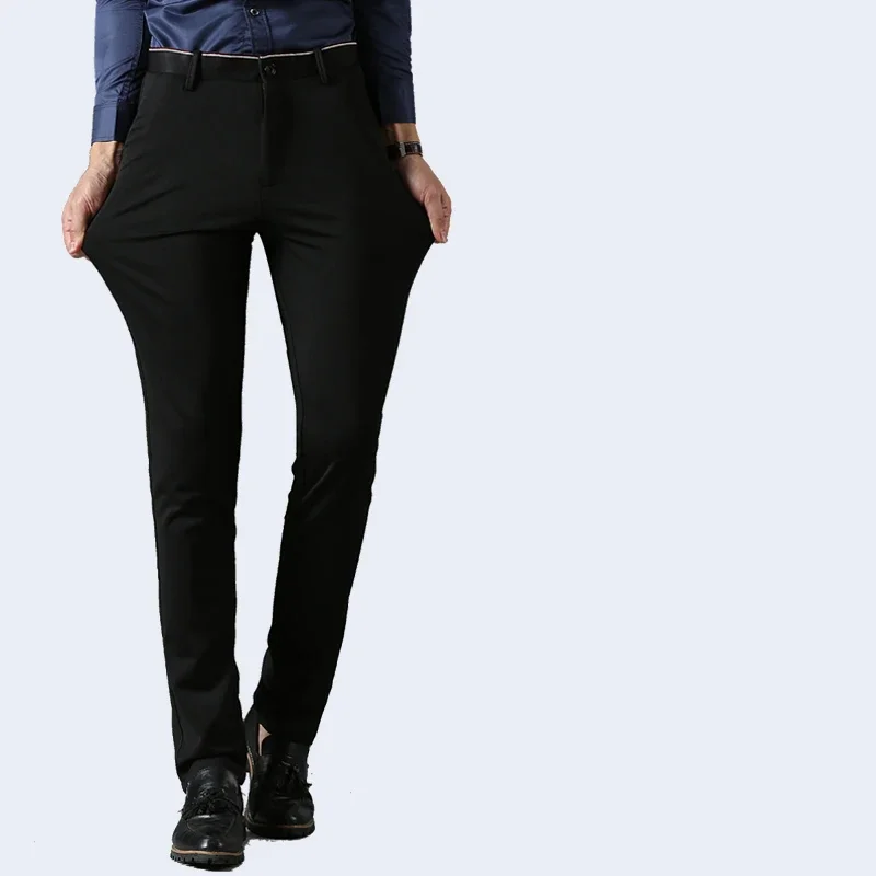 Black Suit Pants for Men Spring and Autumn Stretchy and Non-Ironing Office Trousers Slim Fit Formal Pants for Men Dress Pants