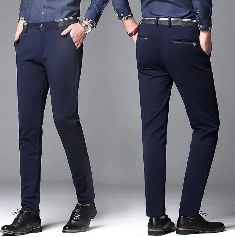 Black Suit Pants for Men Spring and Autumn Stretchy and Non-Ironing Office Trousers Slim Fit Formal Pants for Men Dress Pants