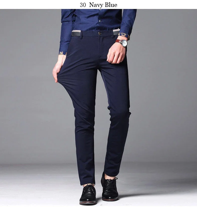 Black Suit Pants for Men Spring and Autumn Stretchy and Non-Ironing Office Trousers Slim Fit Formal Pants for Men Dress Pants