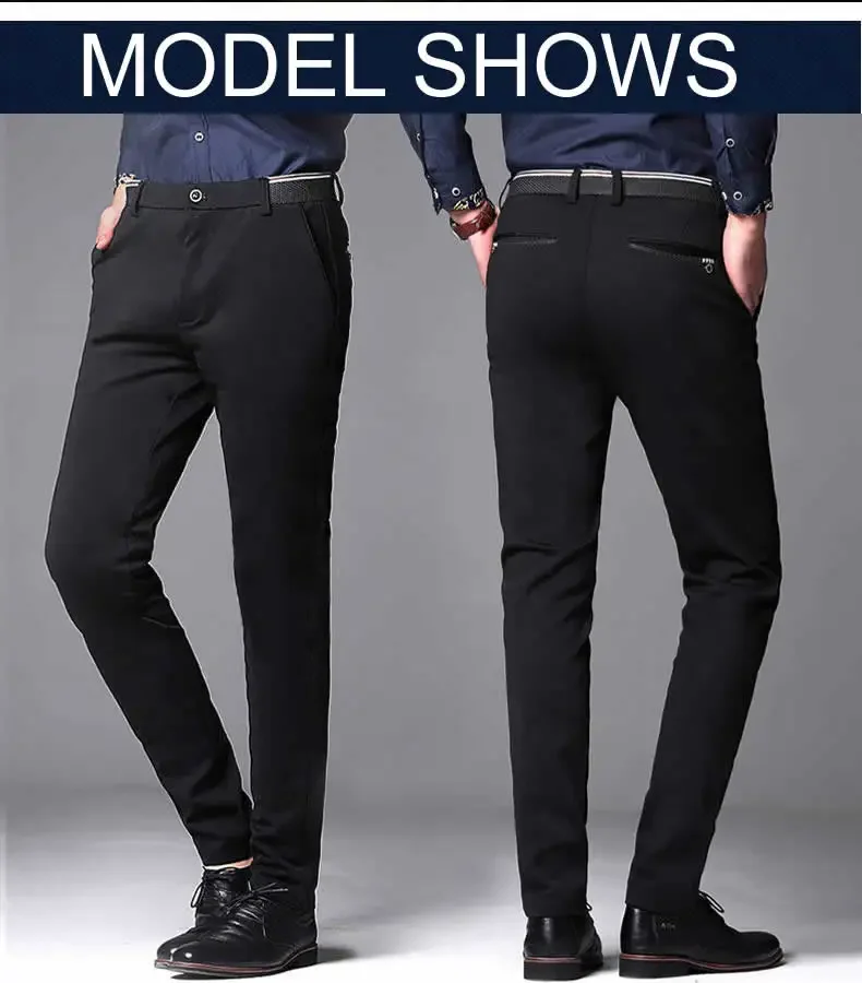 Black Suit Pants for Men Spring and Autumn Stretchy and Non-Ironing Office Trousers Slim Fit Formal Pants for Men Dress Pants