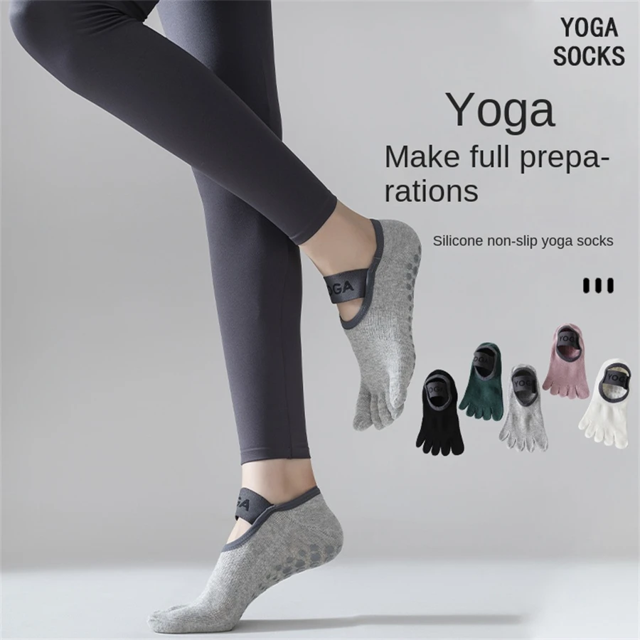 1 Pair of Women's Five Finger Socks, Professional anti Slip yoga Socks, Pilates Fitness Socks