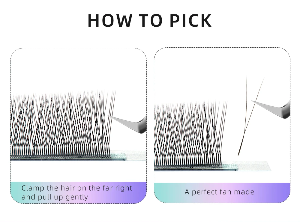 Yelix 2D Volume Lashes 0.10D 8-12mm Single Tip 2D Y Eyelash Extensions Professional Lash Extension Lightweight Premade Fans