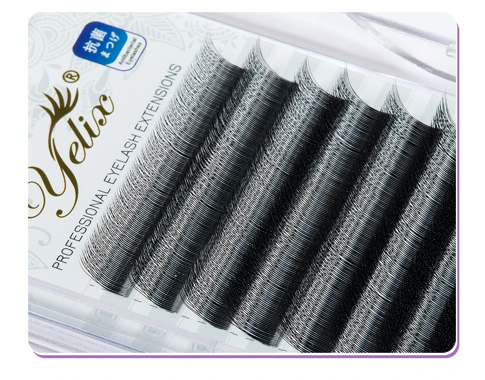 Yelix 2D Volume Lashes 0.10D 8-12mm Single Tip 2D Y Eyelash Extensions Professional Lash Extension Lightweight Premade Fans