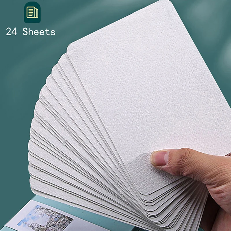 Potentate Watercolor Book Artist-grade Cotton A6 Rough-grained Watercolor Paper 300g Postcard Tin Box Travel Sketch Art Supplies