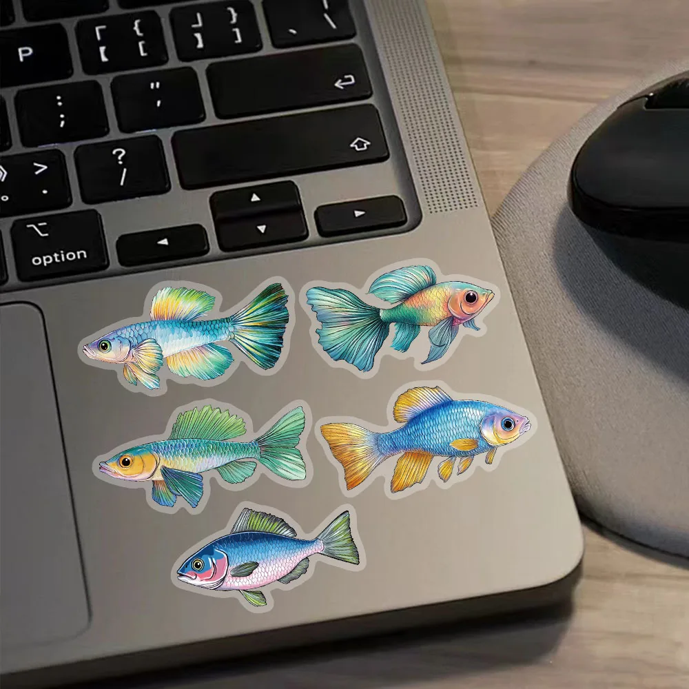 50PCS Creative PVC Personalized Fish Decorative Handbag Stickers DIY Notebook Hand Waterproof Stickers